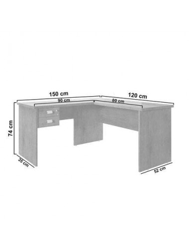 Mesa de Computador Escrivaninha Em L Ja Móveis Taurus 2 Gavetas Off-White